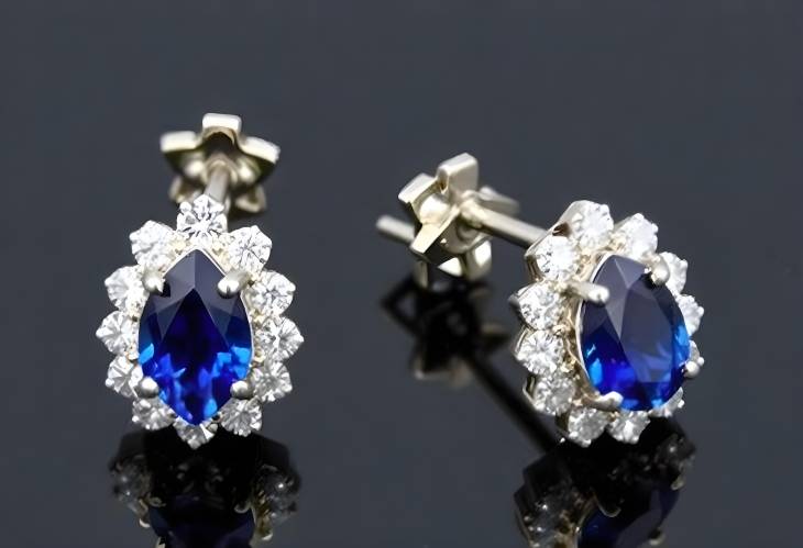 Charming Blue Sapphire and Diamond Earrings